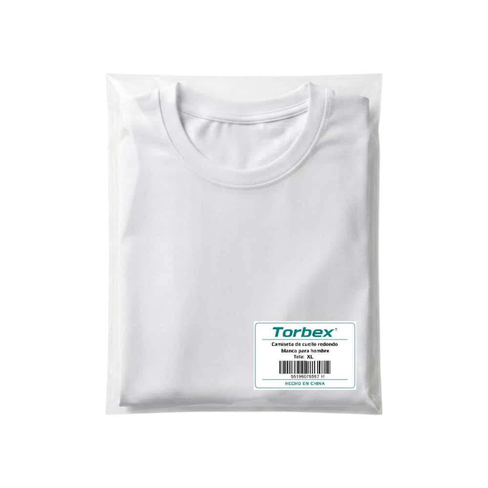 Camiseta de cuello redondo blanco de algodón para hombre Torbex (Talla XL) - Miniatura 2