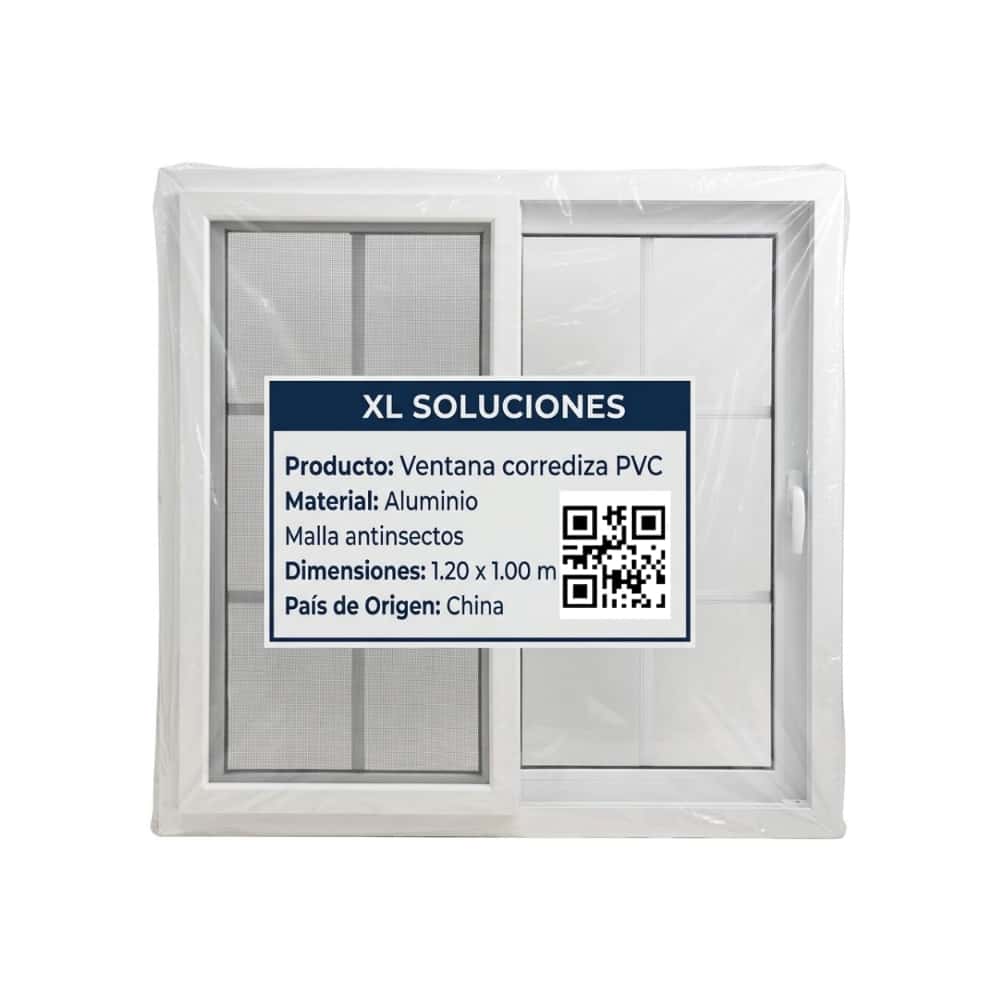 Ventana corrediza de u-PVC con malla anti mosquito 1.20 m x 1.00 m XL Soluciones - Miniatura 3
