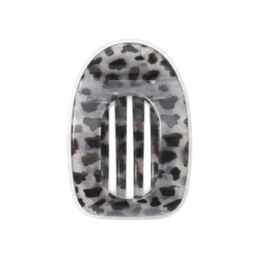Pinza -pellizco- para el cabello ovalada con estampado de leopardo gris Tiara - Miniatura 1