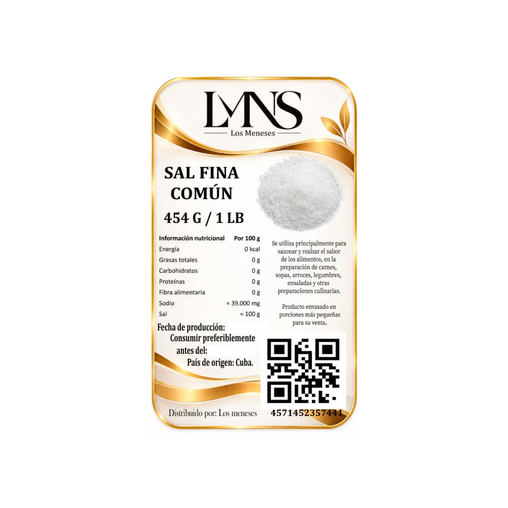 Sal fina común Los Meneses (454 g / 1 lb) - Miniatura 2