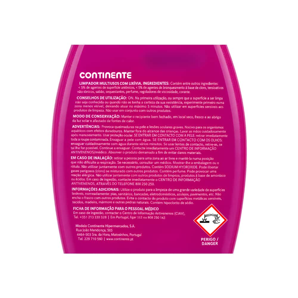 Limpiador multiusos con lejía Spray Power+ Continente (750 ml / 25.36 floz) - Miniatura 4