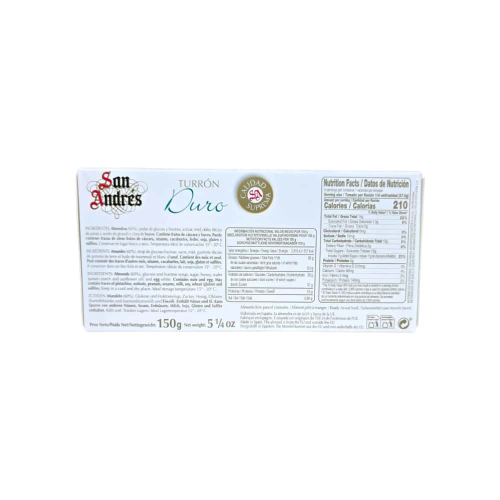 Turrón duro de almendras San Andrés (150 g / 5.29 oz) - Miniatura 2