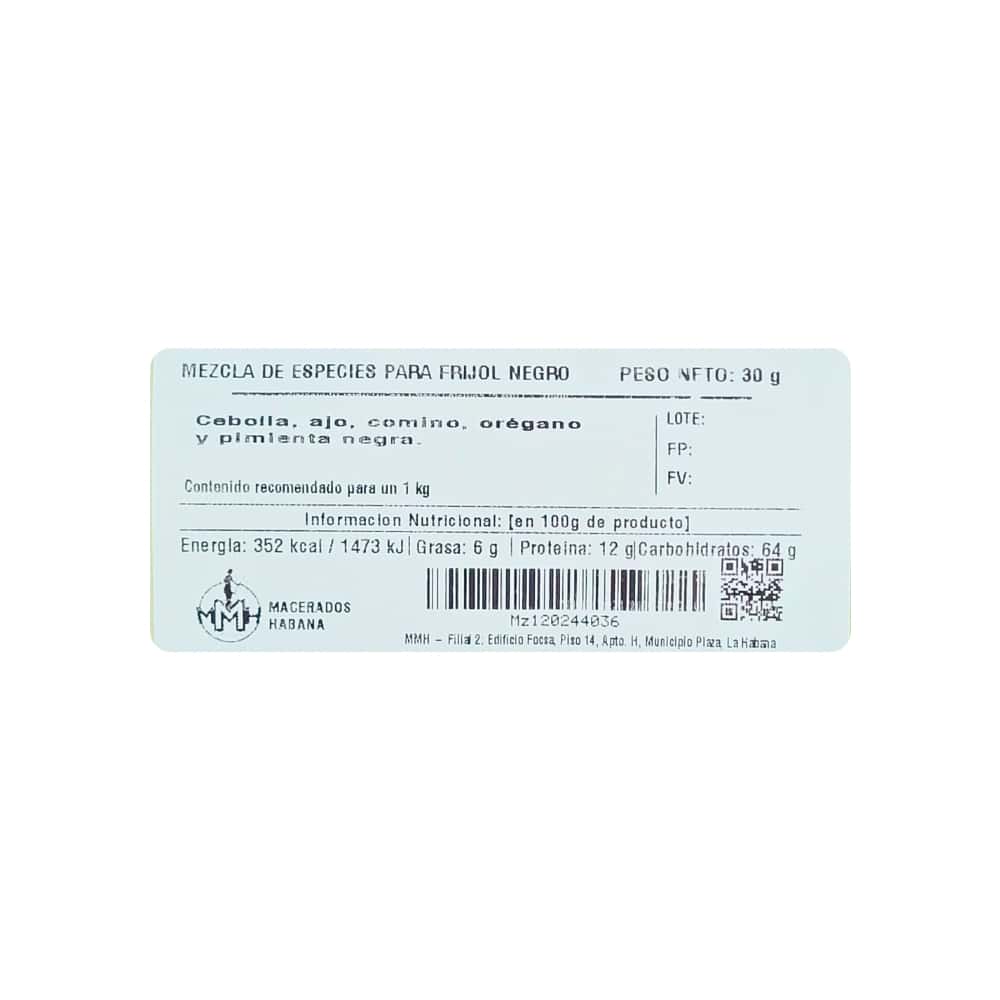 Mezcla de especias para frijol negro Macerados Habana (30 g / 1.06 oz) - Miniatura 2