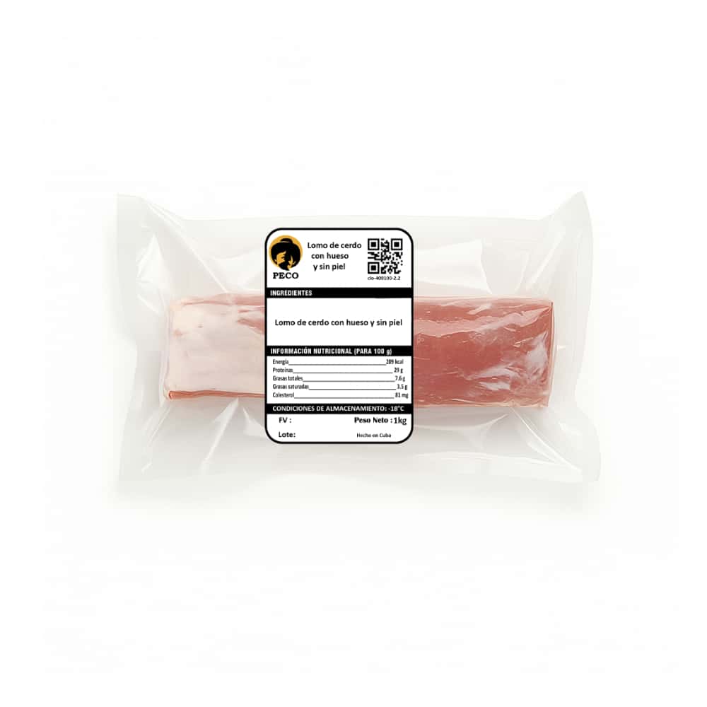 Lomo de cerdo con hueso y sin piel Peco (1kg / 2.2 lb) - Miniatura 2