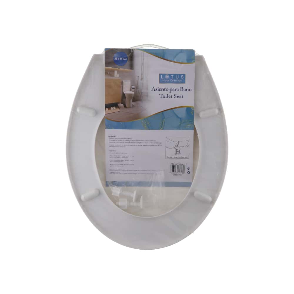 Asiento plástico blanco para baño 35 x 45 cm Lotus Home Collection - Miniatura 2