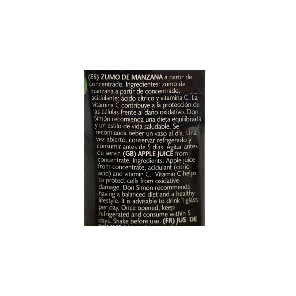 Zumo - jugo - de manzana enriquecido con vitamina C Don Simon (200 ml) - Miniatura 4