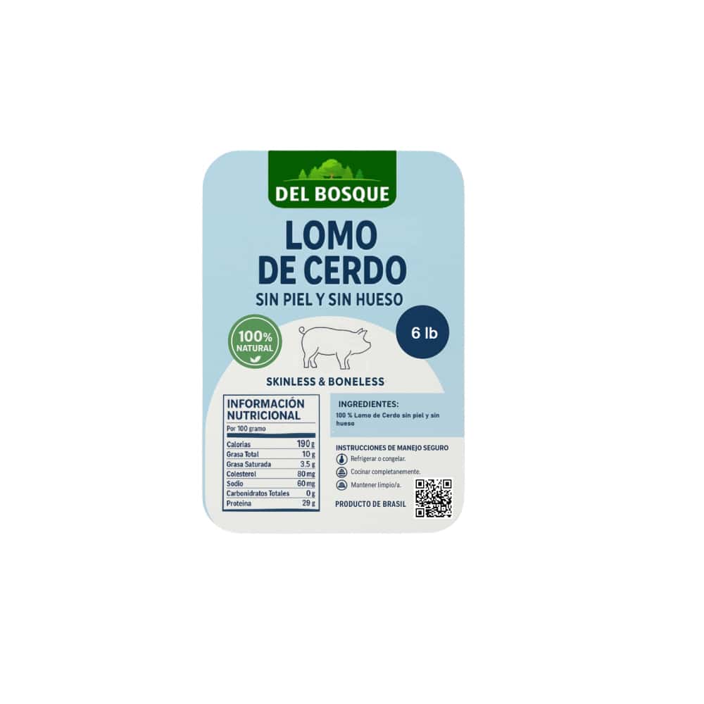 Lomo de cerdo sin piel y sin hueso Del Bosque (2.73 kg / 6 lb) - Miniatura 2