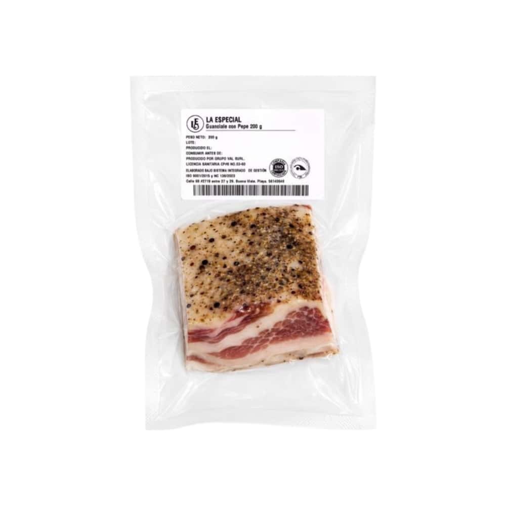 Guanciale con Pepe -pimienta- La Especial (200 g / 7.05 oz) - Miniatura 1