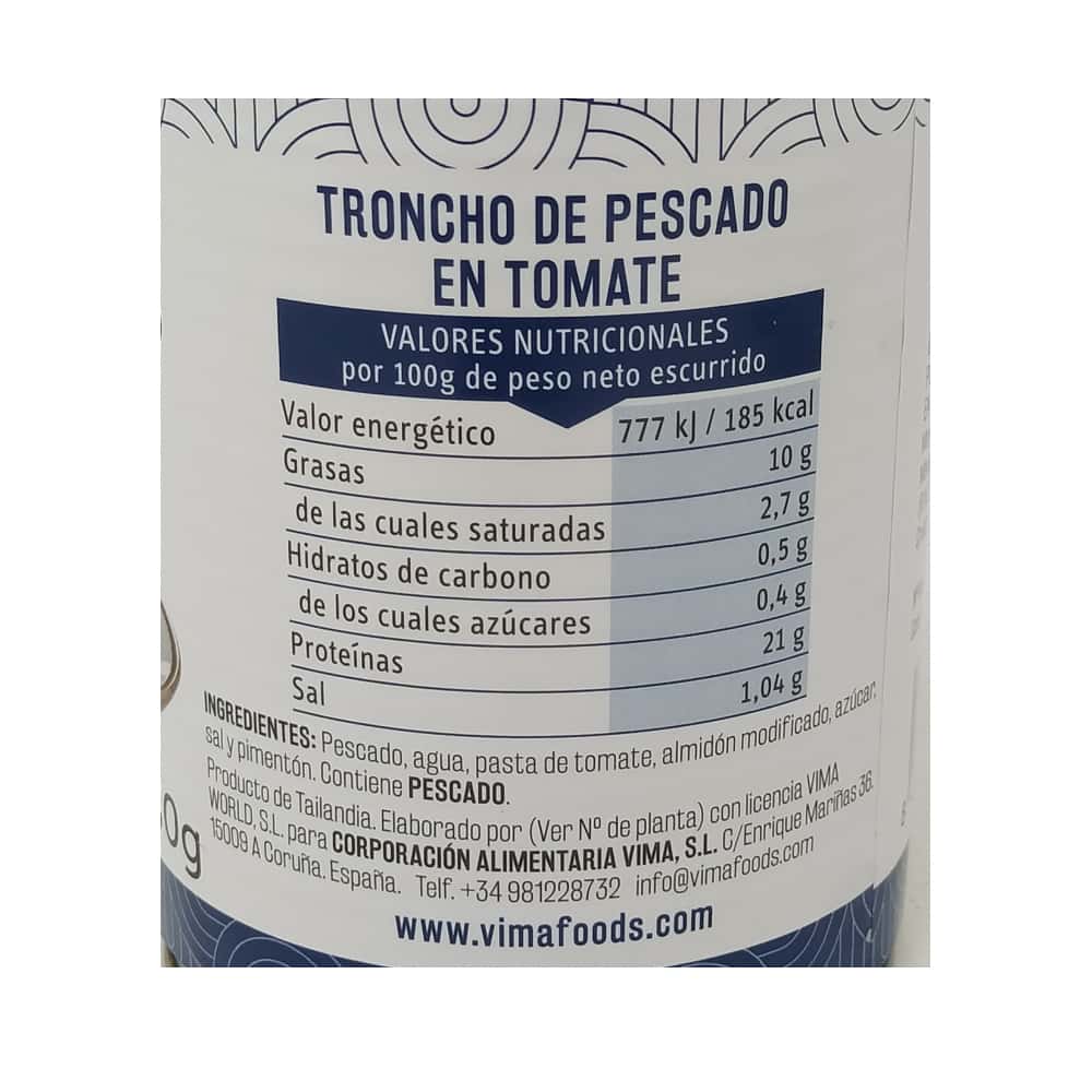 Troncho de pescado en tomate Vima Foods (425 g / 15 oz) - Miniatura 5
