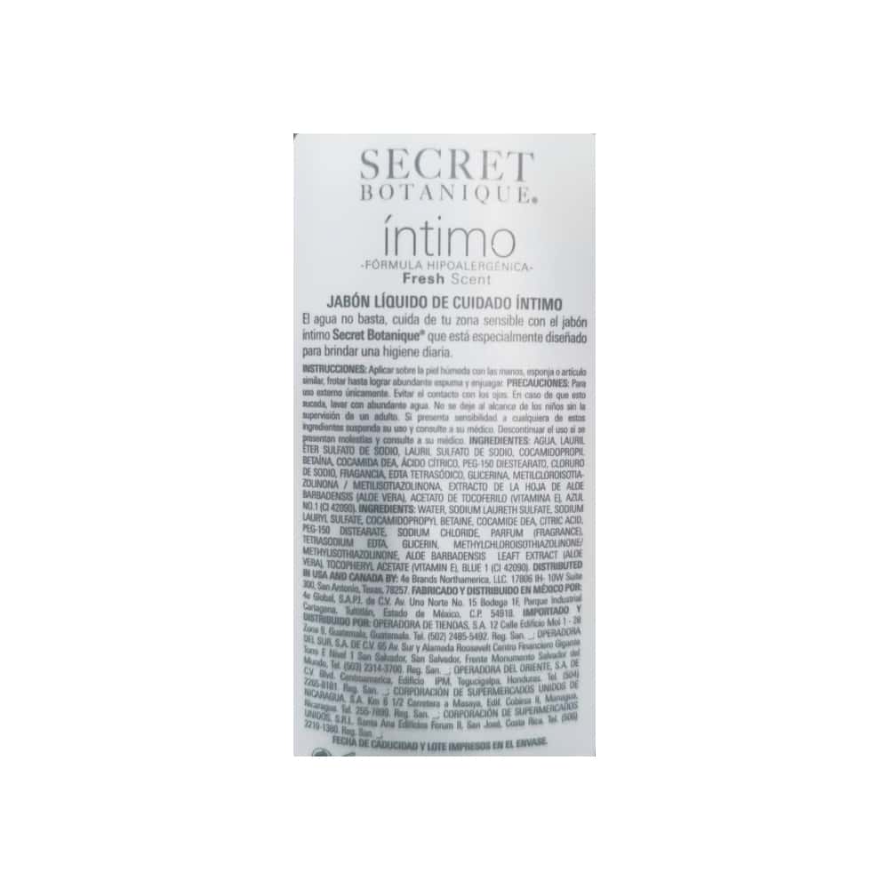 Jabón líquido íntimo esencia fresca Secret Botanique (230 ml) - Miniatura 3