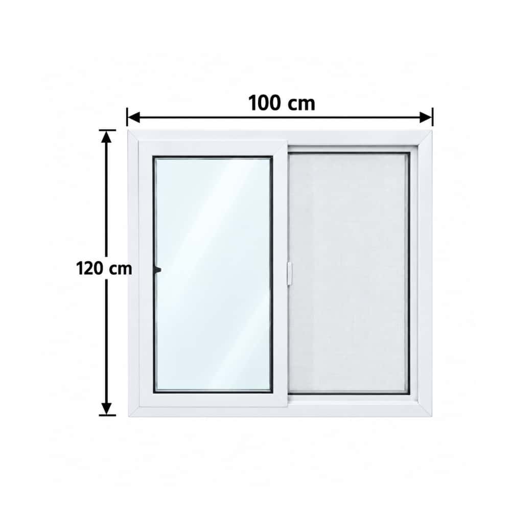 Ventana corrediza de u-PVC con malla antiinsectos 1.00 m x 1.20 m Rudenkov - Miniatura 3