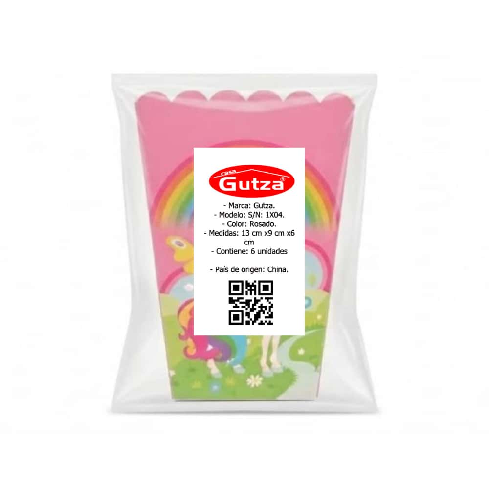 Envase para palomitas con diseño de unicornio Gutza (6 U) - Miniatura 3