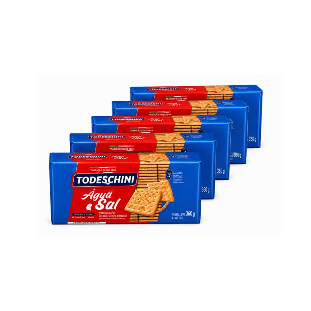 Galletas agua y sal Todeschini (5 x 360 g / 12 oz) - Miniatura 1