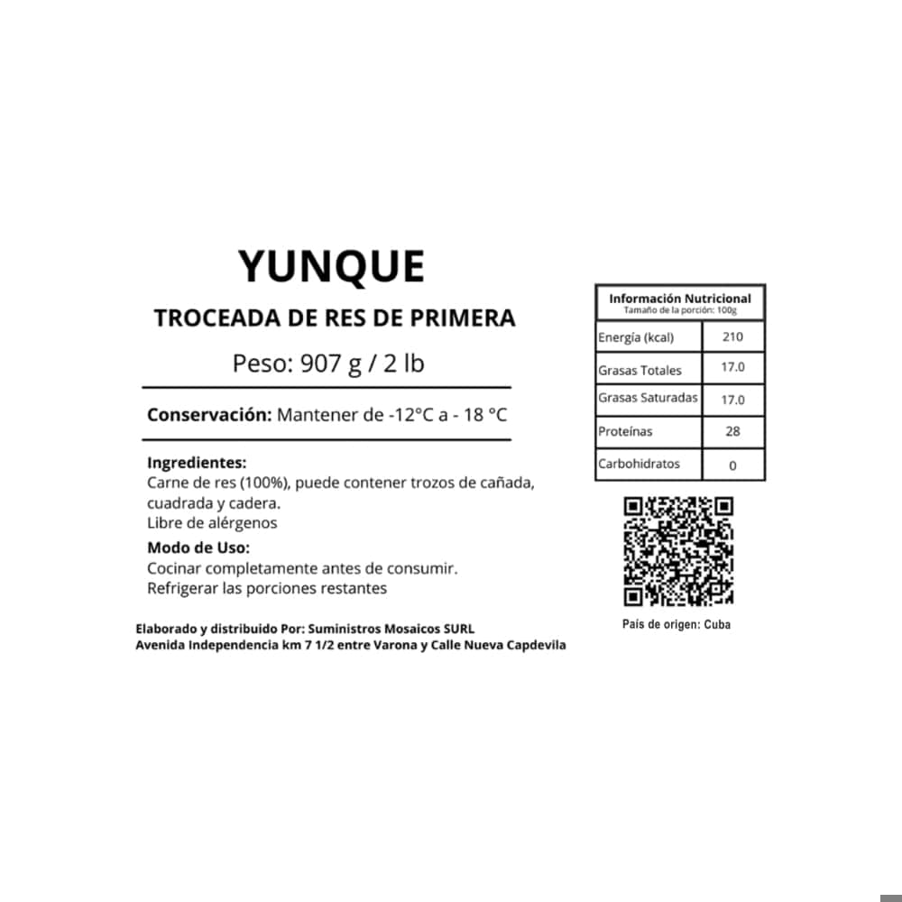 Carne troceada de res de primera Yunque (907 g / 2 lb) - Miniatura 11