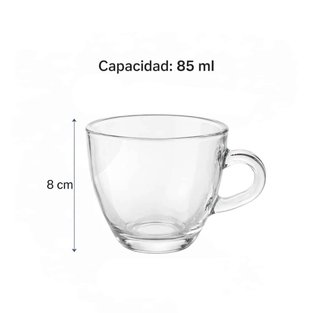 Juego de tazas cristal con asa Alessandro (6 U) - Miniatura 2
