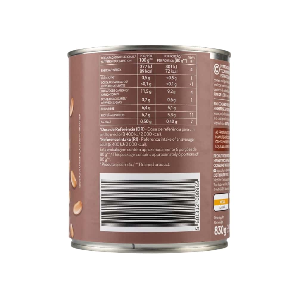 Alubias blancas cocidas Continente (830 g / 1.83 lb) - Miniatura 2