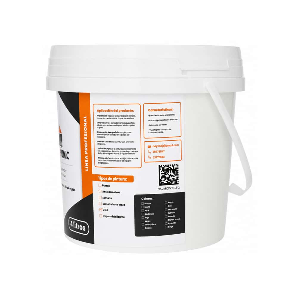 Pintura de vinil color blanco SERVISUMIC (4 L) - Miniatura 3