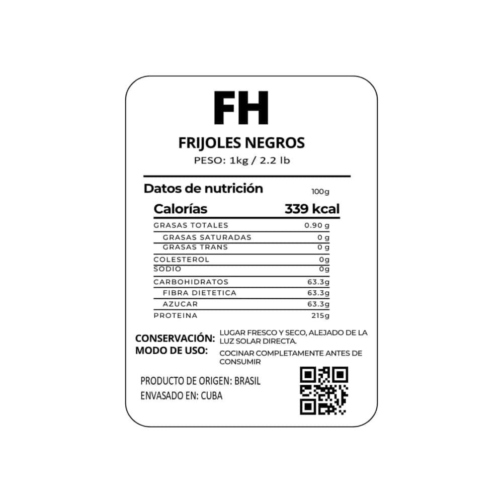 Frijoles negros Fresco Habana (1 kg / 2.2 lb) - Miniatura 3