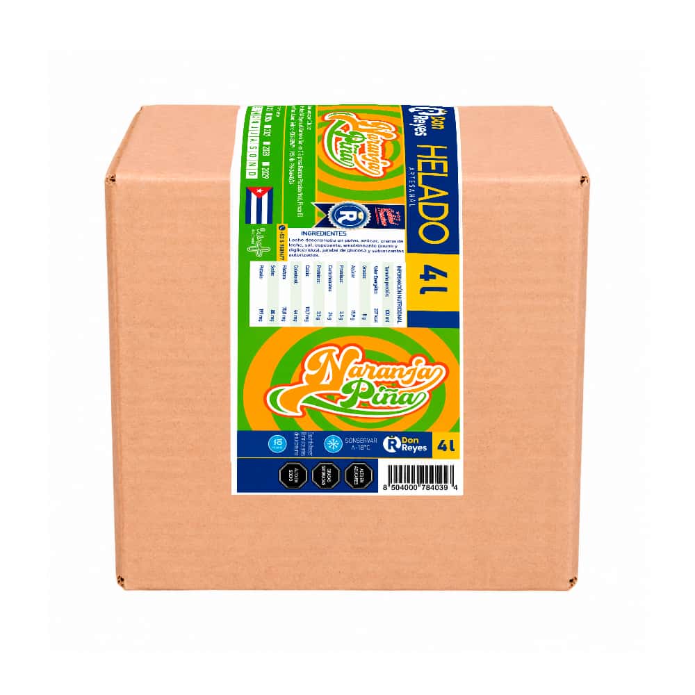 Helado artesanal sabor naranja-piña Don Reyes (4 L) - Miniatura 1