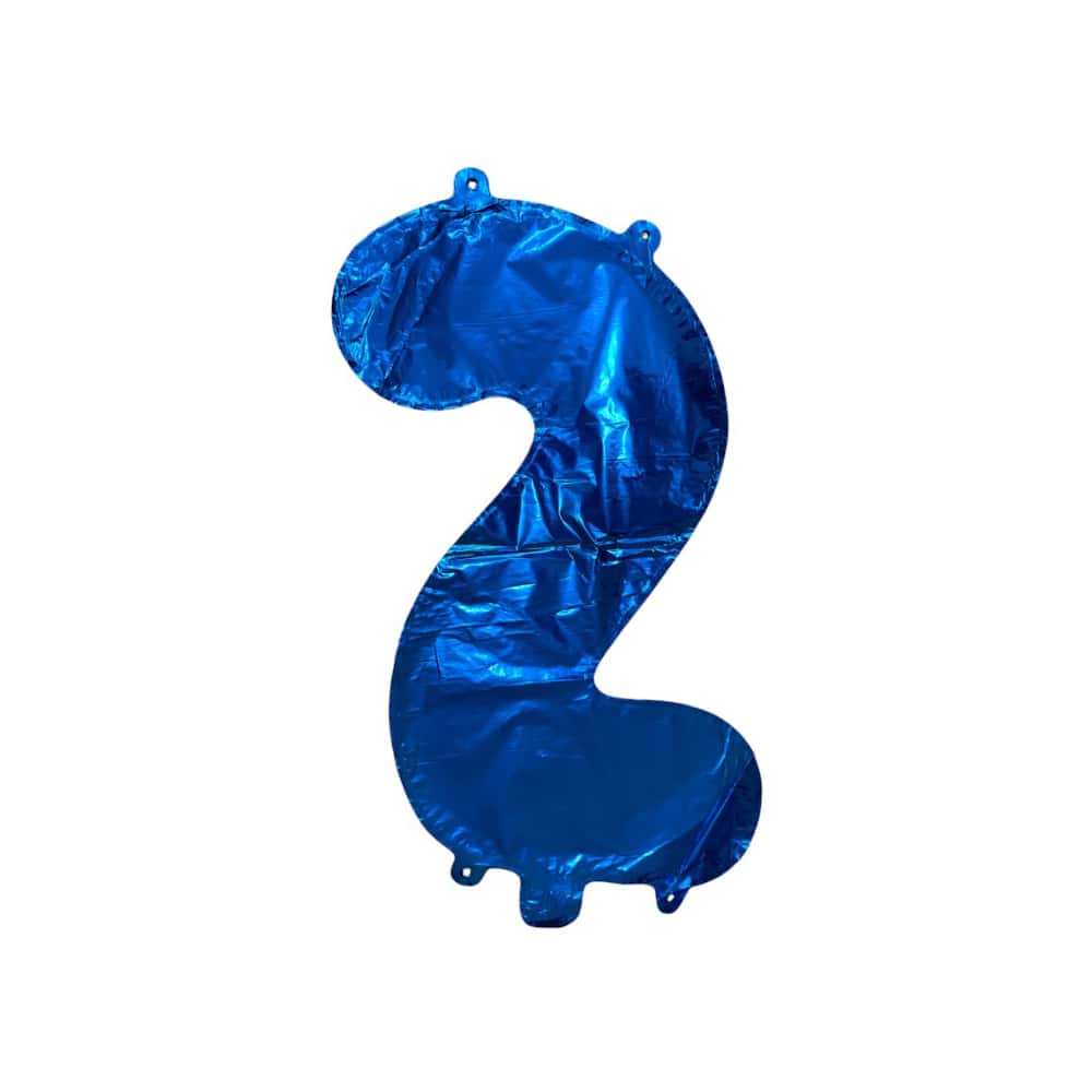 Globo azul número 2 Balloon (16 pulgadas) - Miniatura 2