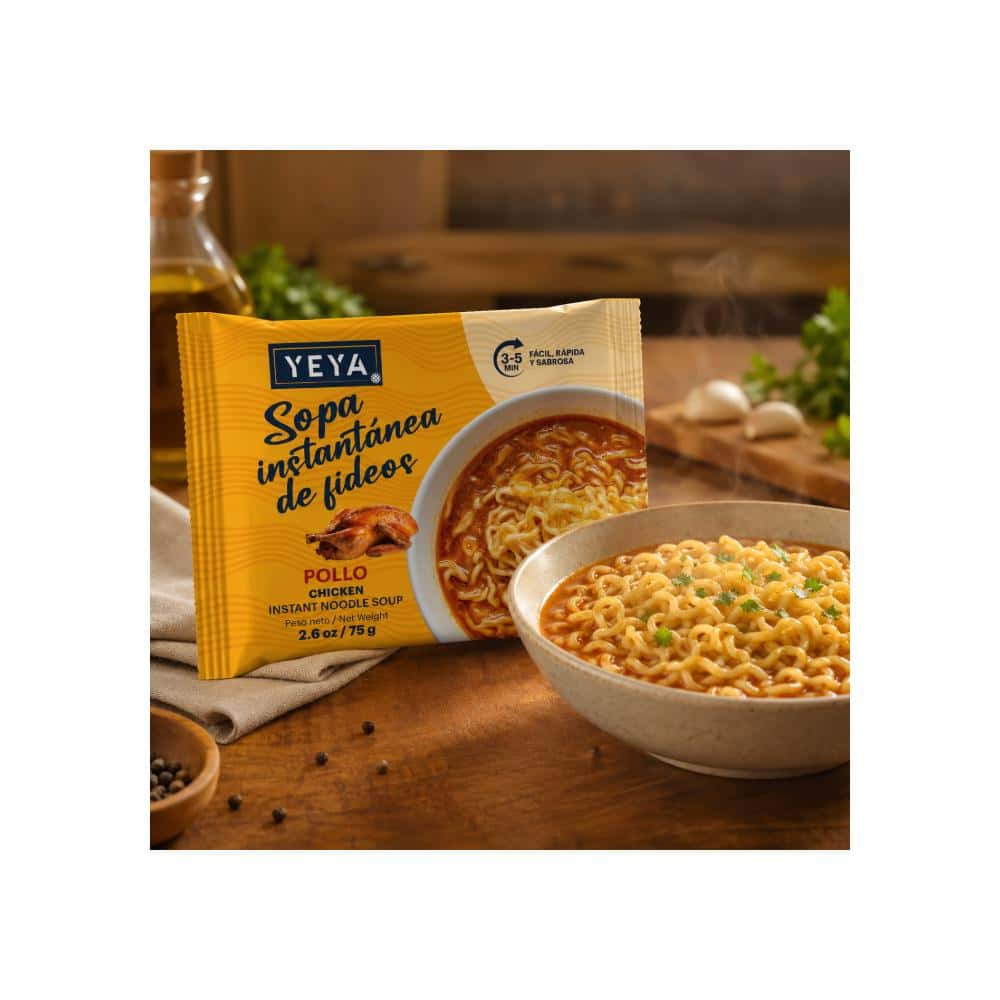 Sopa instantánea de fideos con sabor a pollo YEYA (75 g / 2.6 oz) - Miniatura 4