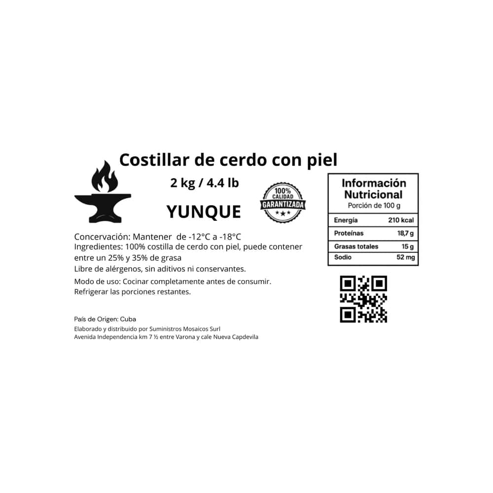 Costillar de cerdo con piel Yunque (2 kg / 4.4 lb) - Miniatura 3