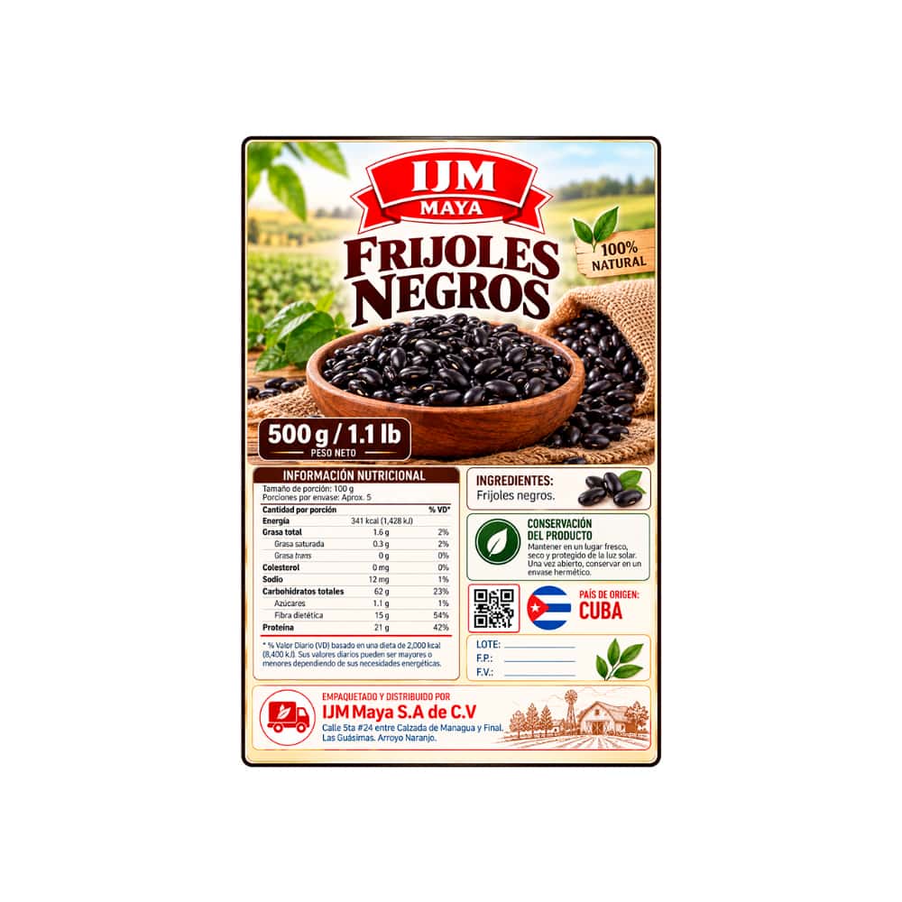 Frijoles negros IJM Maya (500 g / 1.1 lb) - Miniatura 4