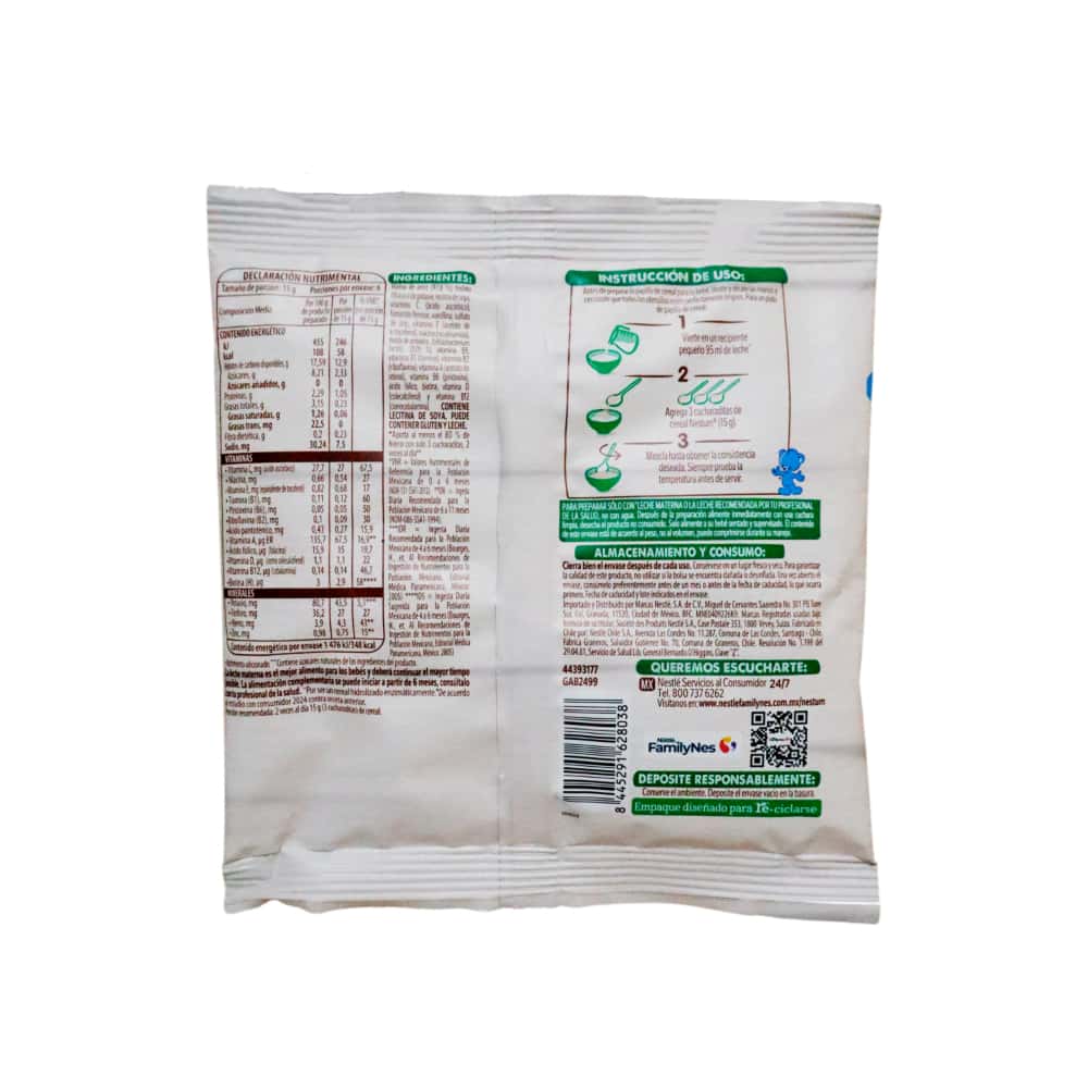 Cereal seco para lactantes con arroz sin azúcar añadida Nestum Nestlé (90 g / 3.17 oz) - Miniatura 2