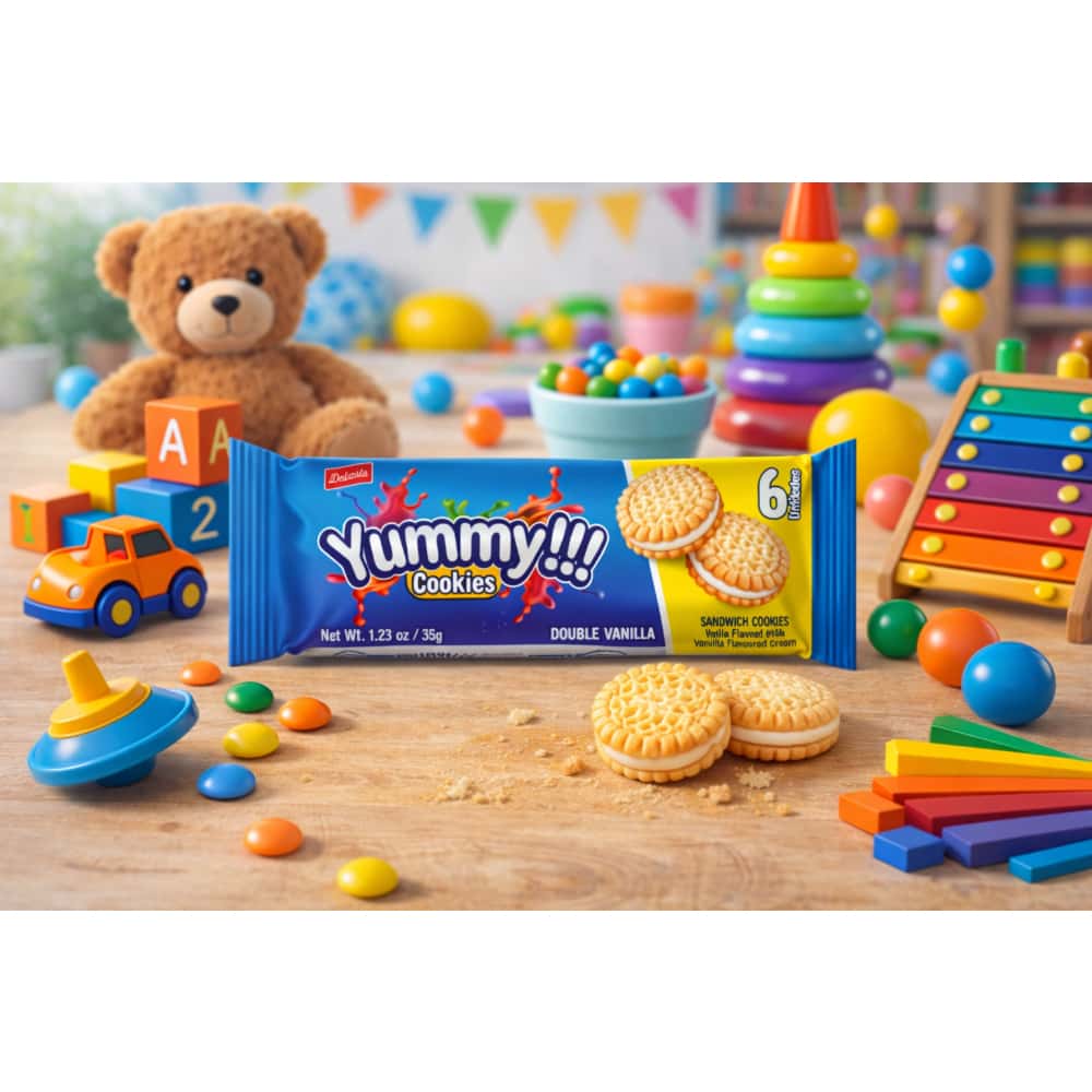 Galletas sándwich de vainilla rellenas de crema sabor a vainilla Delizola (4 x 35 g / 1.23 oz) - Miniatura 2