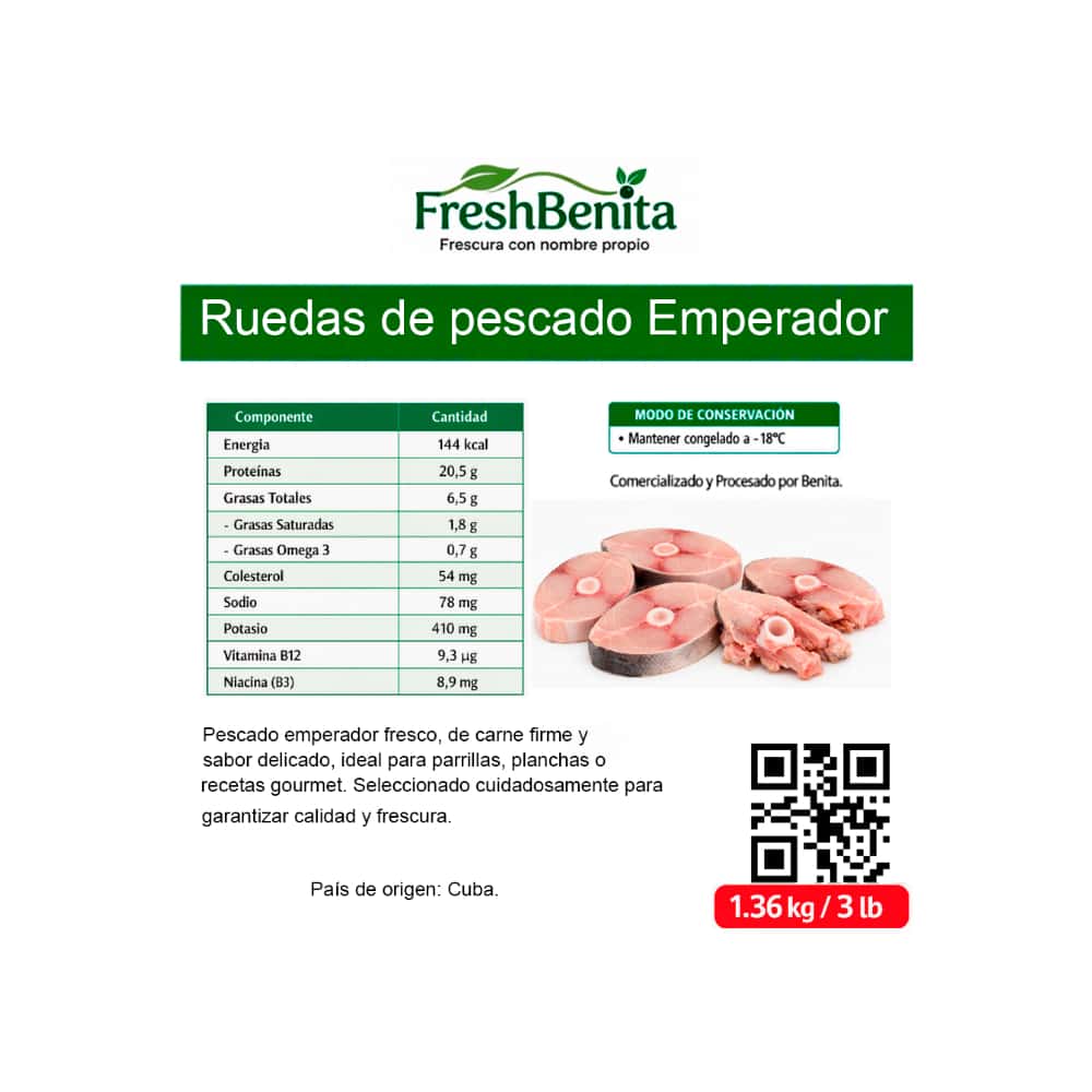 Ruedas de pescado Emperador FreshBenita (1.36 kg / 3 lb) - Miniatura 2