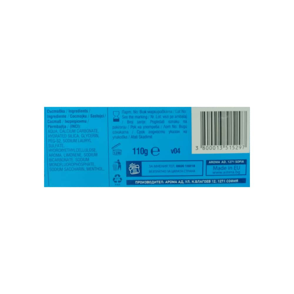 Pasta de dientes Astera Active 3 Fresh Mint (110 g / 3.88 oz) - Miniatura 3
