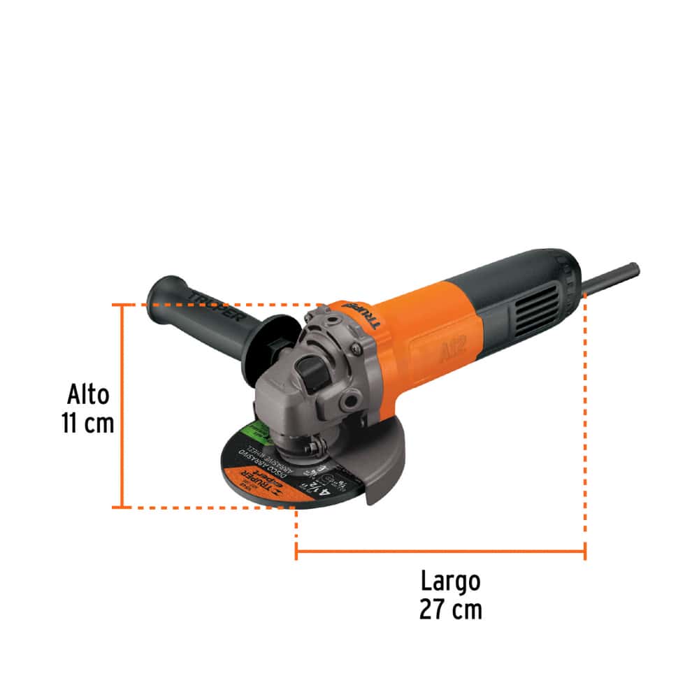 Esmeriladora angular 4-1/2" 700W Truper ESMA-4-1/2A12 - Miniatura 3
