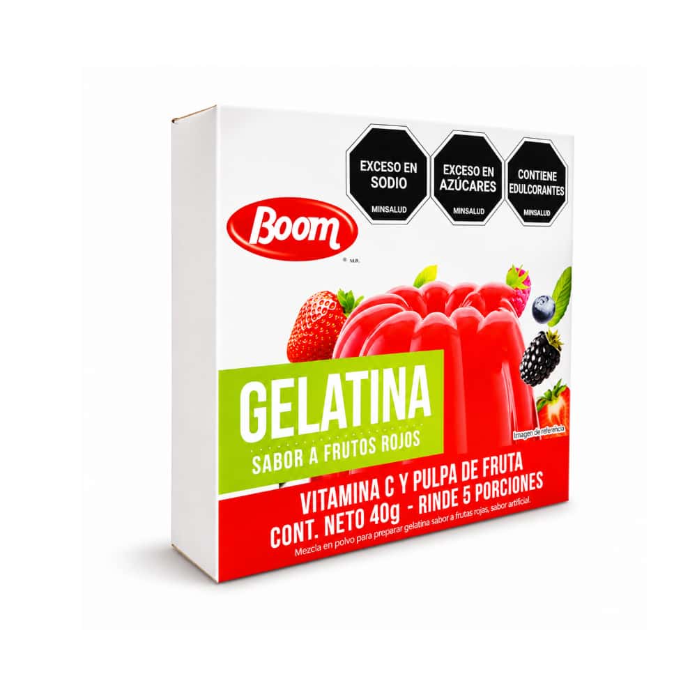 Gelatina sabor a frutos rojos Boom (40 g / 1.4 oz) - Miniatura 1