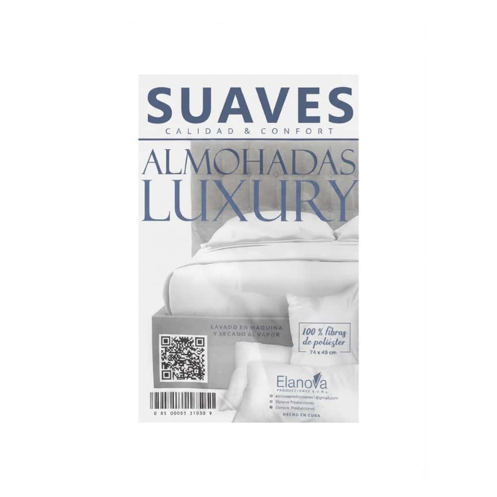 Almohada 100% fibras de poliéster color blanco 74 cm x 48 cm Luxury - Miniatura 2