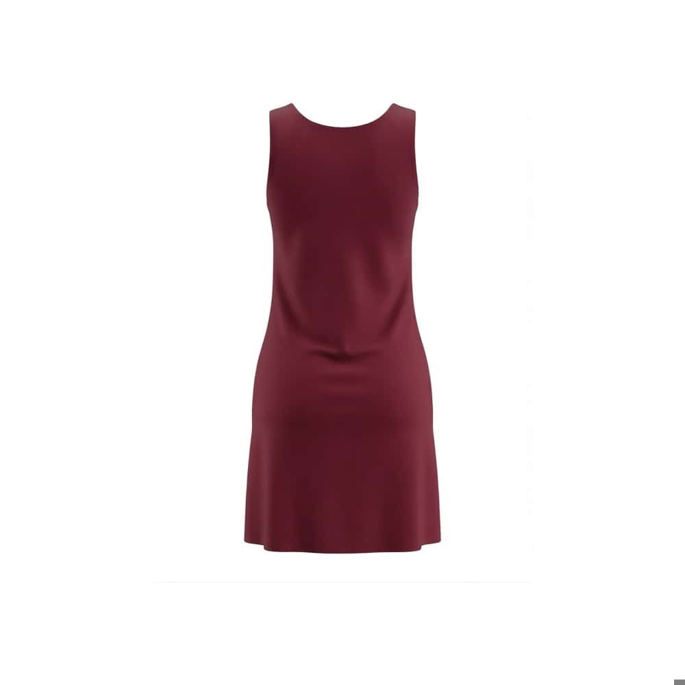Vestido corte princesa rojo vino sin mangas con cuello redondo Torbex (Talla única) - Miniatura 3