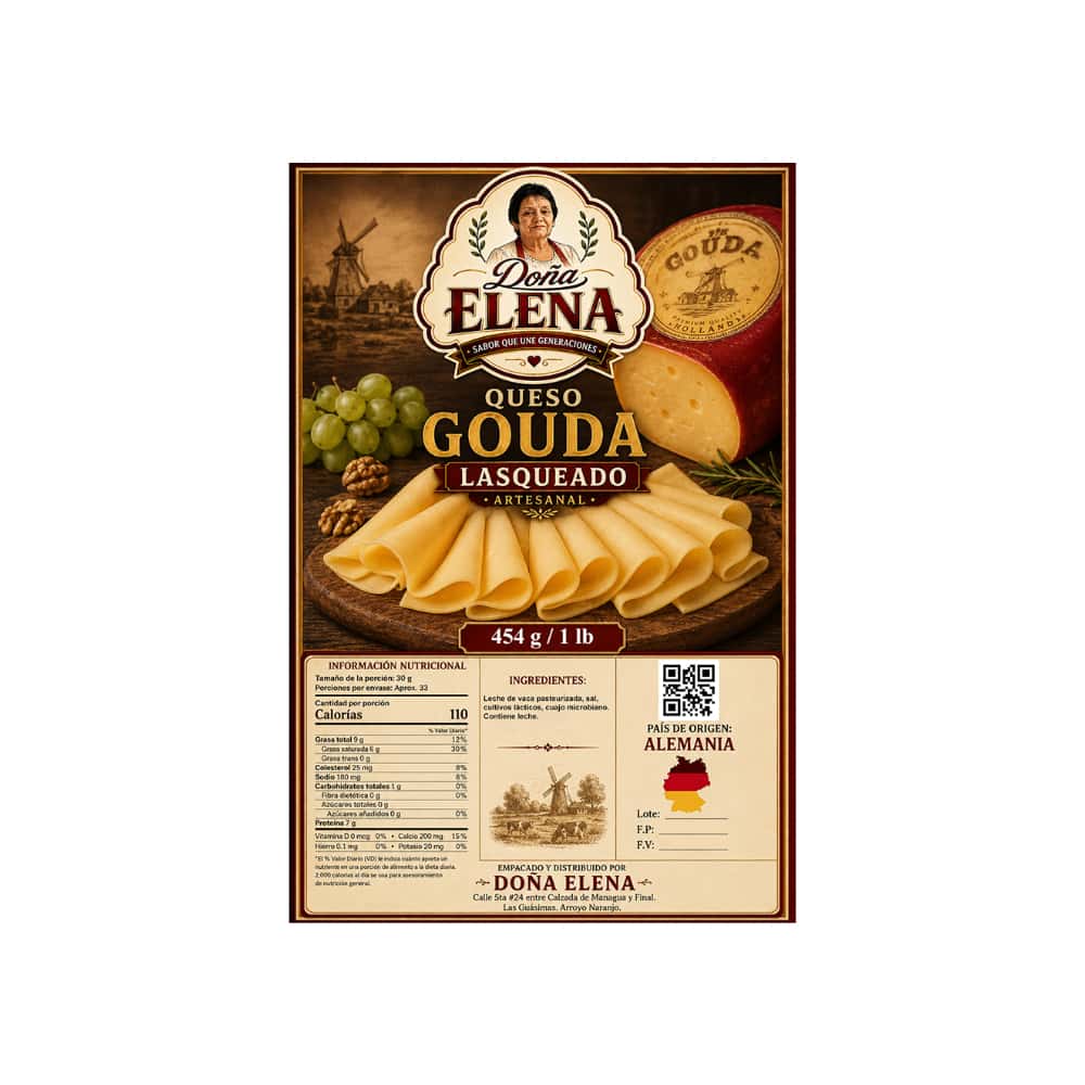 Queso gouda lasqueado Doña Elena (454 g / 1 lb) - Miniatura 2