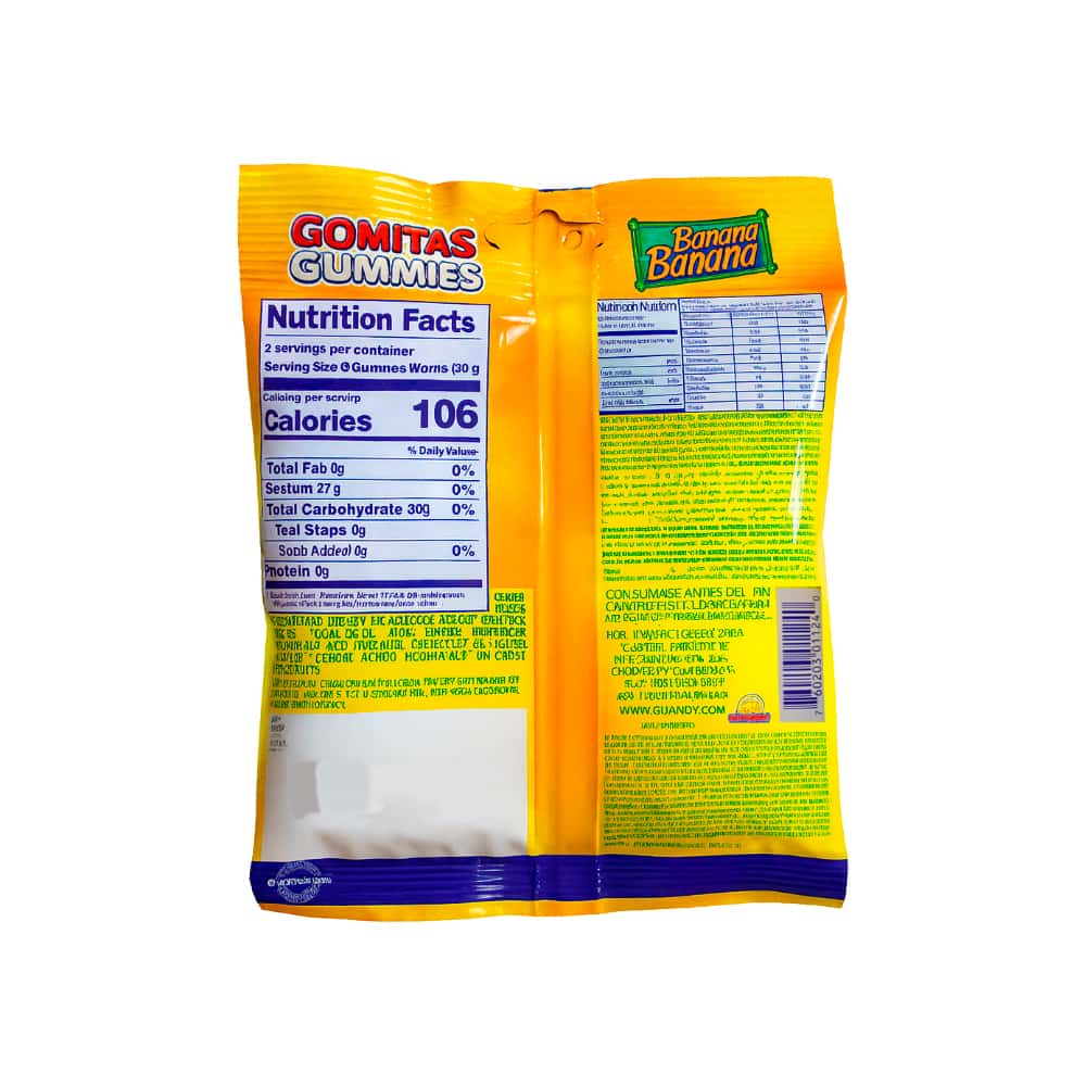 Gomitas banana sour Guandy (100 g / 3.52 oz) - Miniatura 2