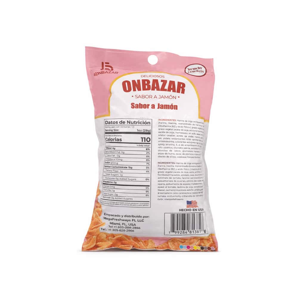 Papas fritas sabor a jamón Onbazar (42 g / 1.5 oz) - Miniatura 3
