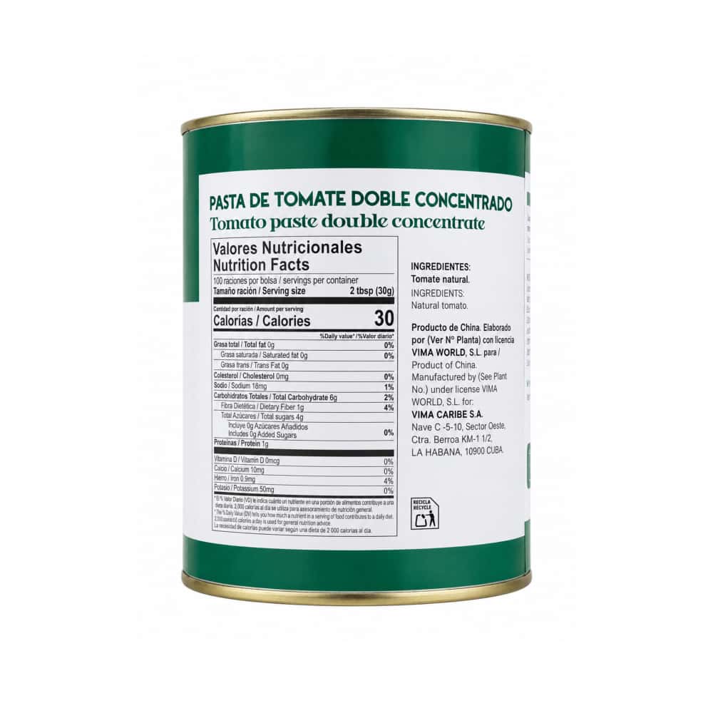 Pasta de tomate doble concentrado Vima Foods (3 kg / 6.61 lb) - Miniatura 3