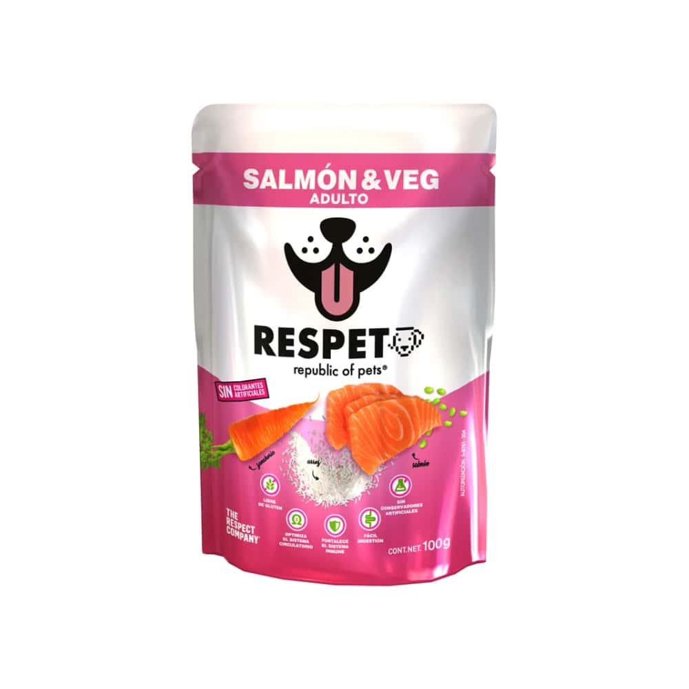 Alimento con salmón y vegetales para perro adulto Respet (100 g / 3.52 oz) - Miniatura 1