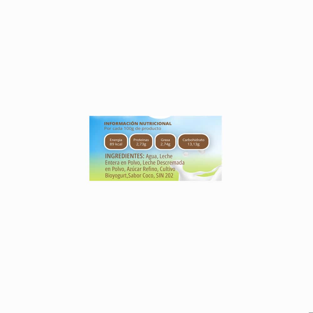 Yogurt probiótico de coágulo sabor coco RHD (4 L) - Miniatura 2