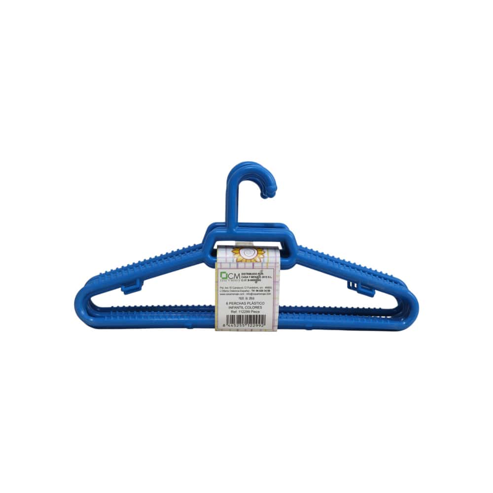 Perchas de plástico infantiles color azul Casa y Menaje (6 U) - Miniatura 3