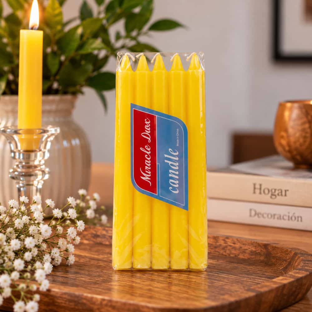 Velas color amarillo Miracle Diox (10 U) - Miniatura 3