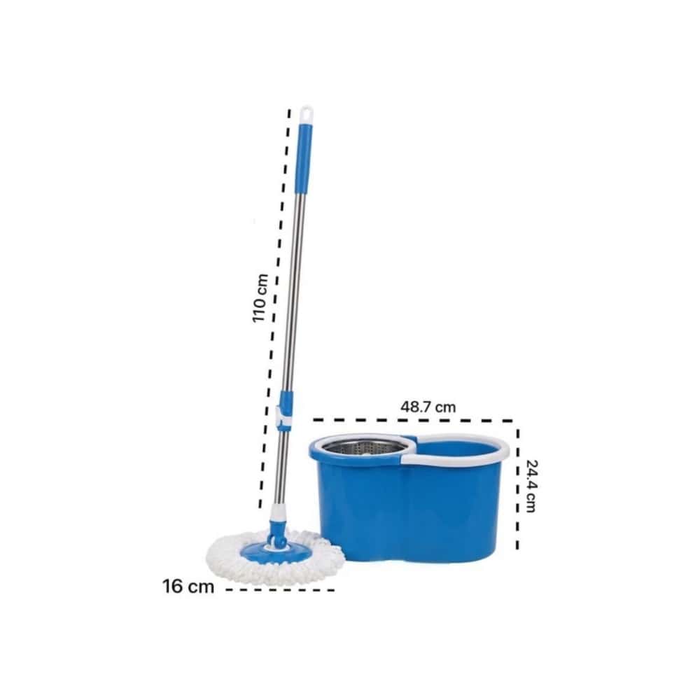 Fregona giratoria con mopa de repuesto color azul XL Soluciones - Miniatura 2