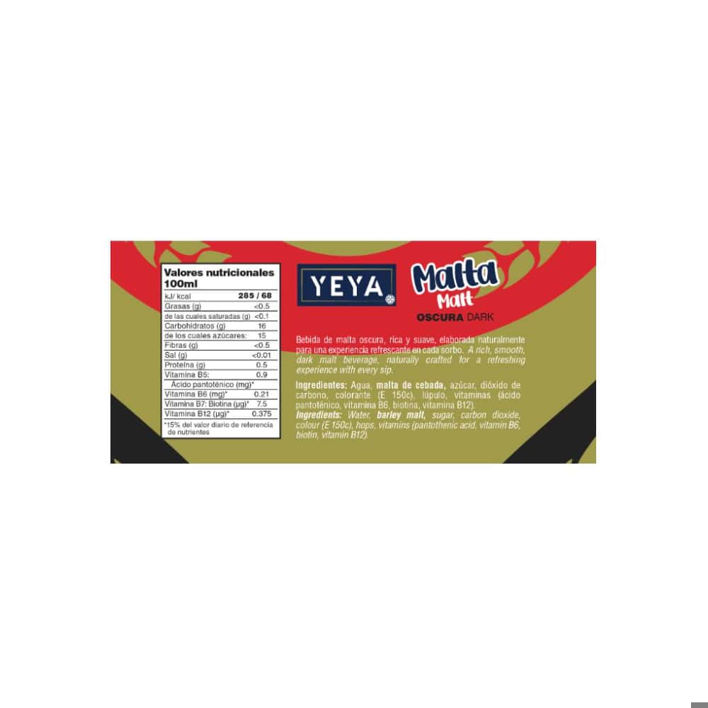 Malta oscura YEYA (6 x 330 ml) - Miniatura 4