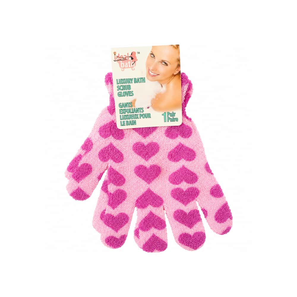 Guantes exfoliantes de baño de lujo con diseño de corazón Ideal Bath (1 U) - Miniatura 1