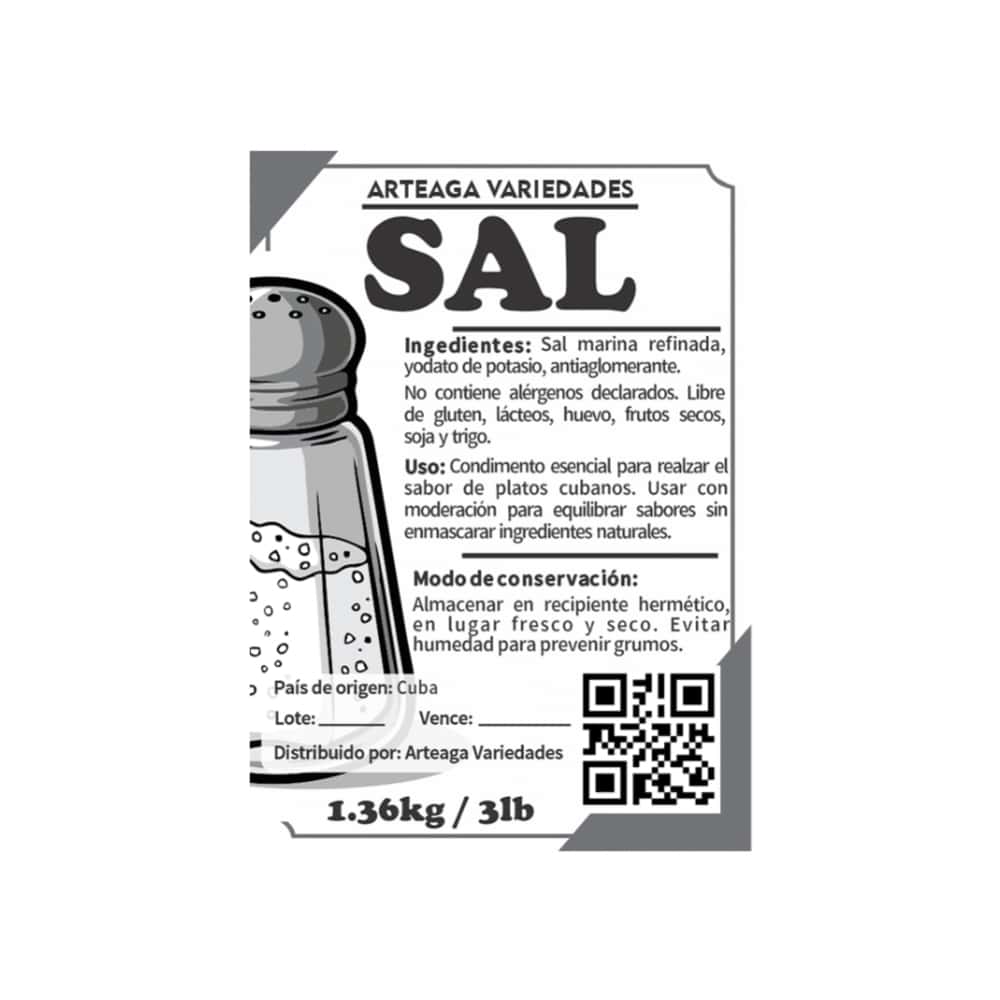 Sal marina refinada Arteaga Variedades (1.36 kg / 3 lb) - Miniatura 2