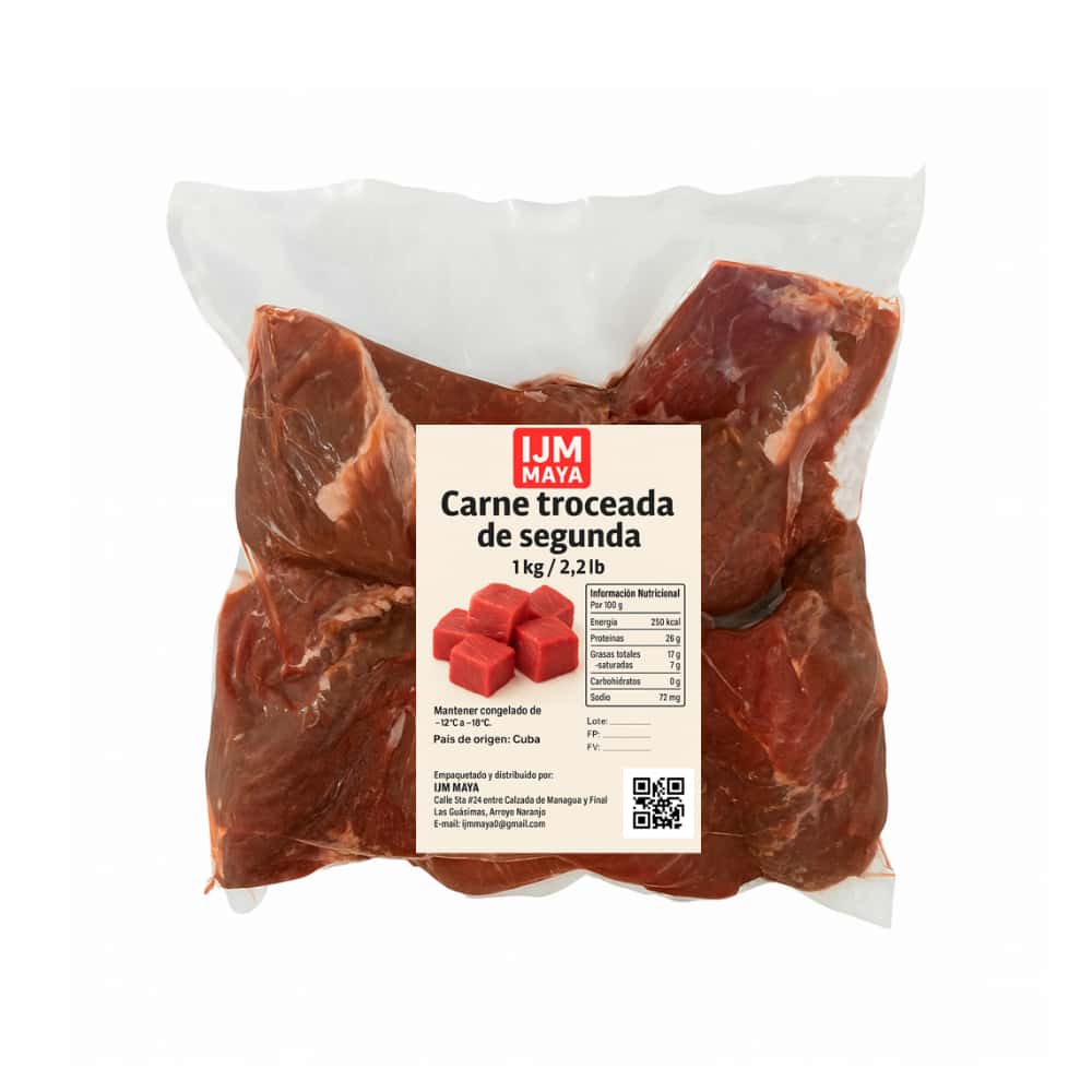Carne de res troceada de segunda IJM Maya (1 kg / 2.2 lb) - Miniatura 1