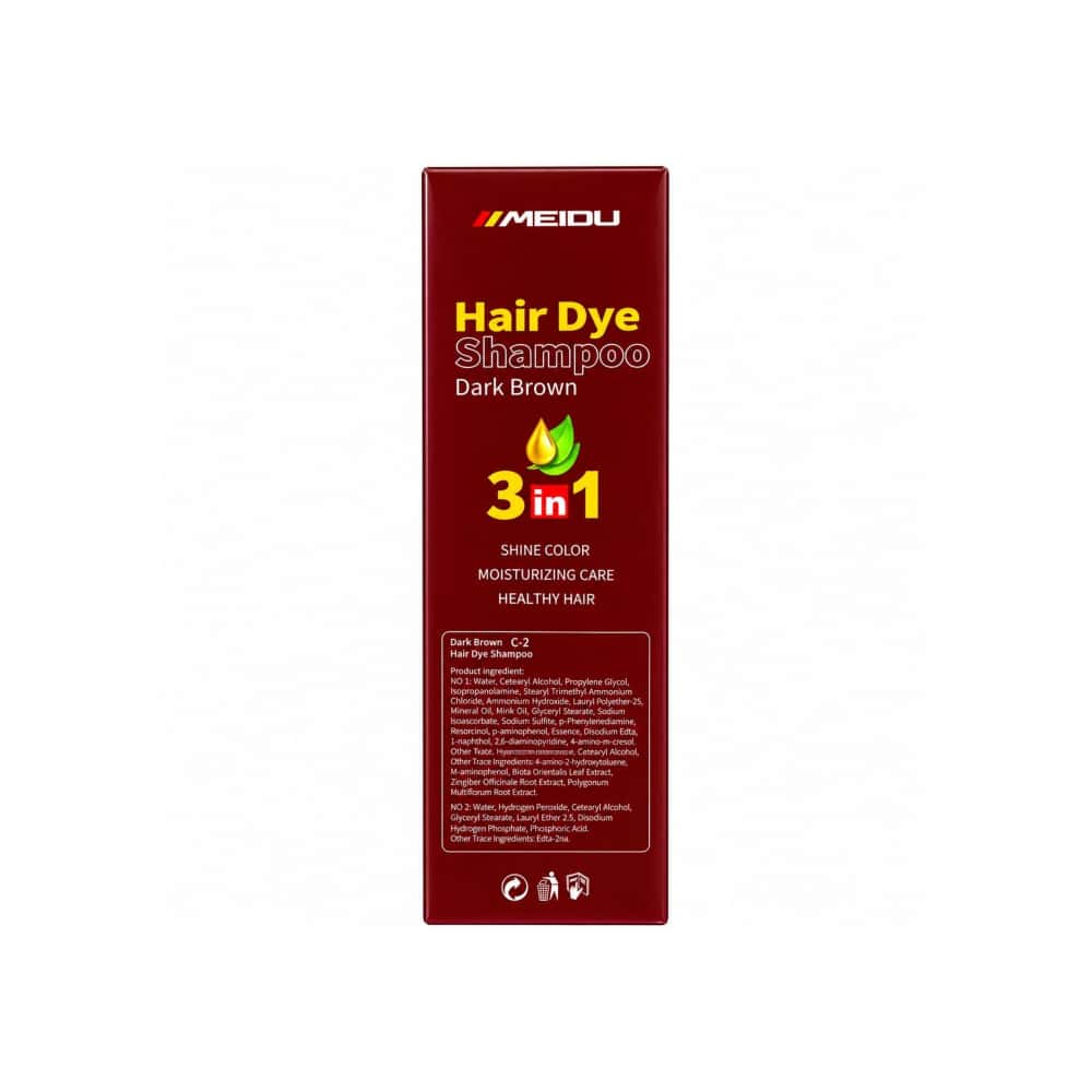 Champú tinte para el cabello castaño oscuro 3 en 1 Meidu (500 ml / 16.9 oz) - Miniatura 3