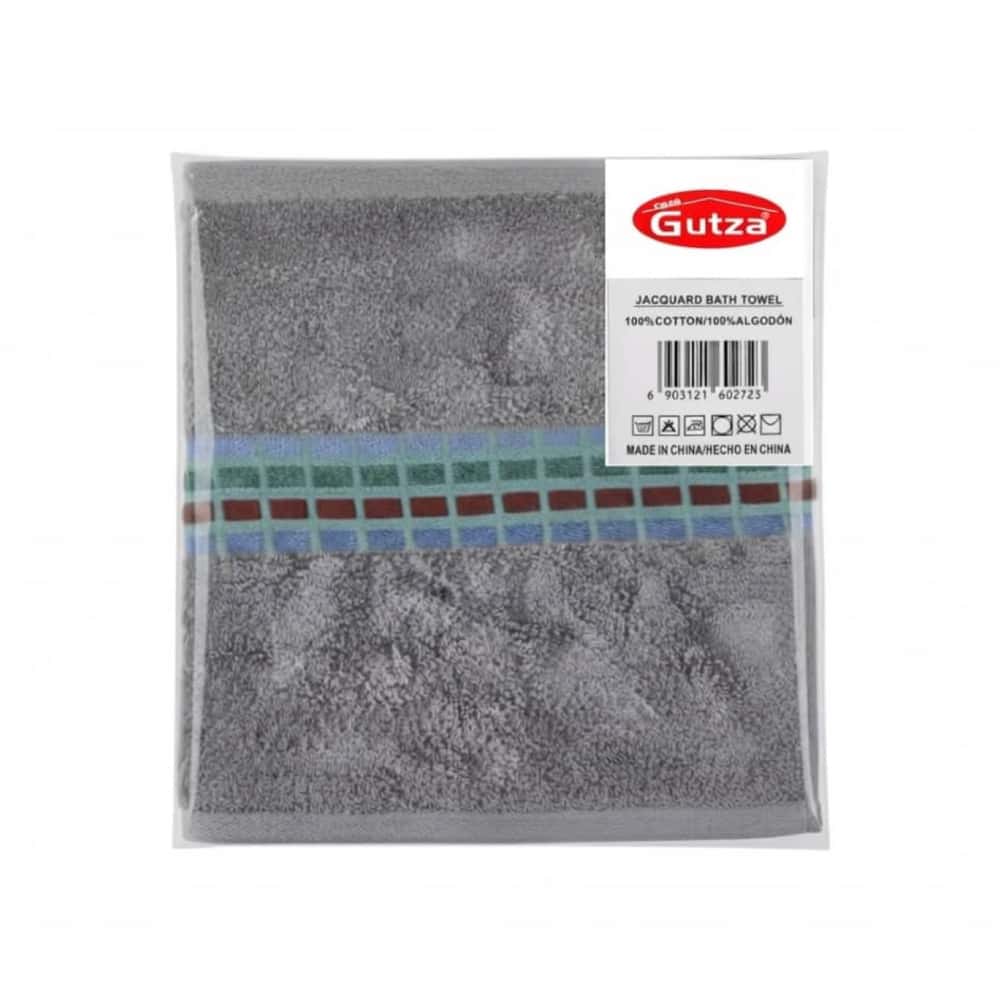 Toalla de baño de algodón gris Gutza - Miniatura 2